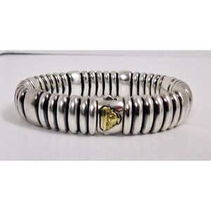 Lago's Caviar .925 18k Silver Gold Heavy‎ Bracelet 94.8 grams